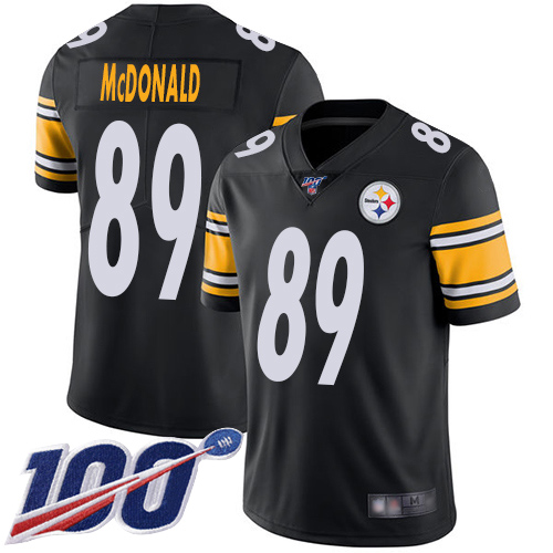 Youth Pittsburgh Steelers Football #89 Limited Black Vance McDonald Home 100th Season Vapor Untouchable Nike NFL Jersey->youth nfl jersey->Youth Jersey